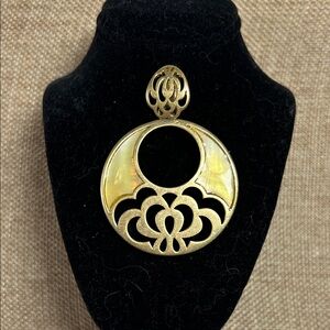 Lia Sophia Gold-Tone Filigree Circular Pendant